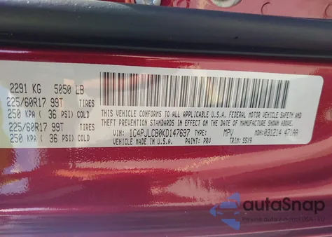 2019 Jeep Cherokee Latitude Fwd из США, поврежденный, VIN 1C4PJLCB0KD147697